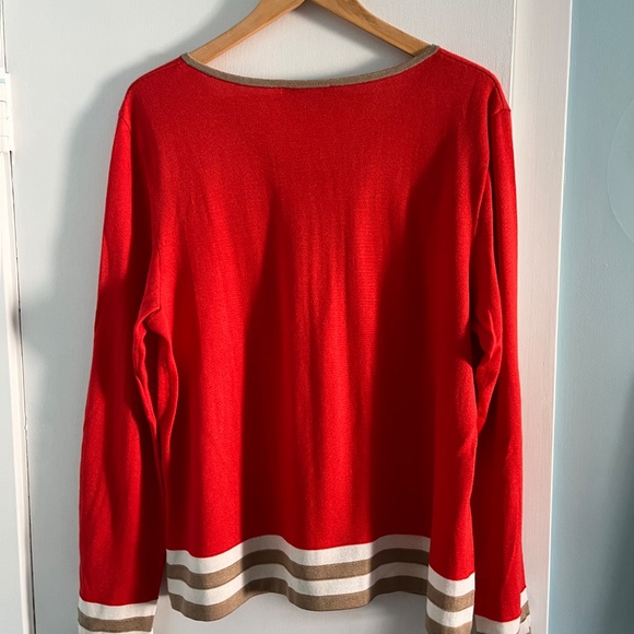 St John Wool Blend Sweater, Deep Coral, XL - Picture 8 of 8